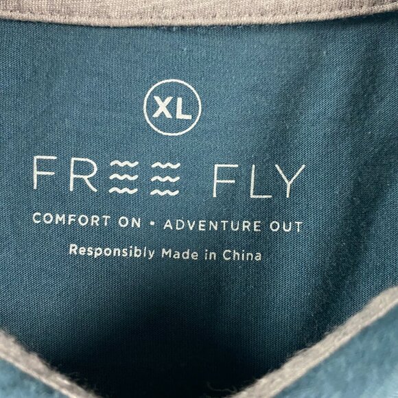 Free Fly Polo Shirt Men's XL Blue Bamboo Performance Golf - Picture 4 of 8